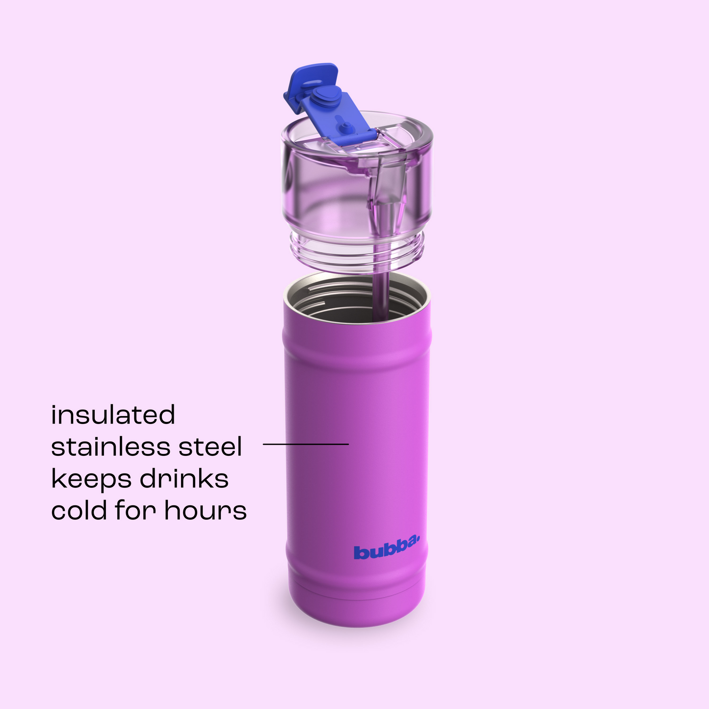 bubba 18 oz DualSip Insulated Stainless Steel Water Bottle - Mood Booster - US 3031